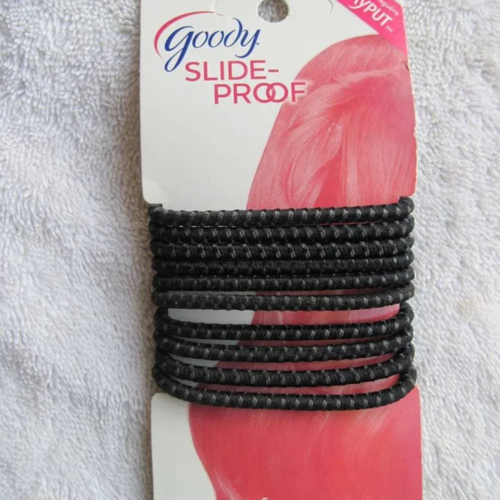 10 Black 2011 Goody Ouchless Stay Put Ponytailer Hair Bands No Metal Elastics
